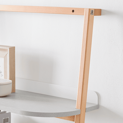 SoBuy Estante de 4 níveis com escada, estante multifunções com estrutura resistente para sala de estar, escritório, quarto, cinzento HSTR02-HG