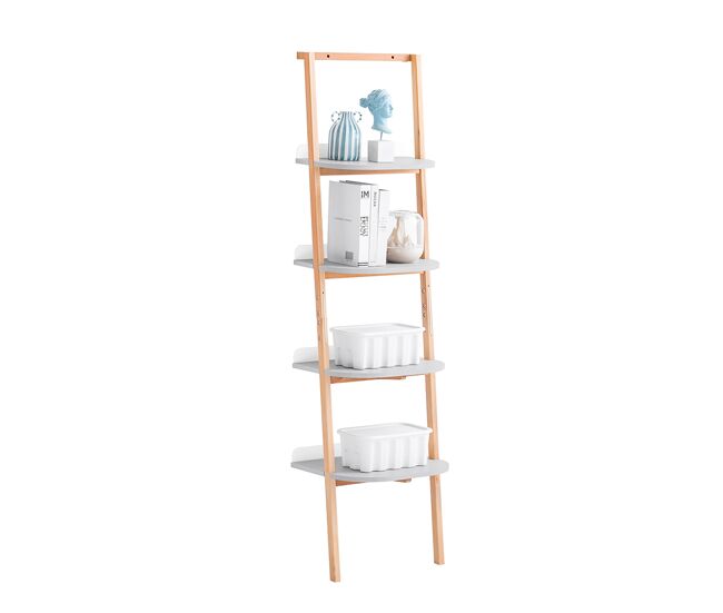 Sobuy estantería de escalera de 4 niveles librería multiusos de almacenamiento con estructura robusta para sala de estar oficina dormitorio gris hstr02-k-hg