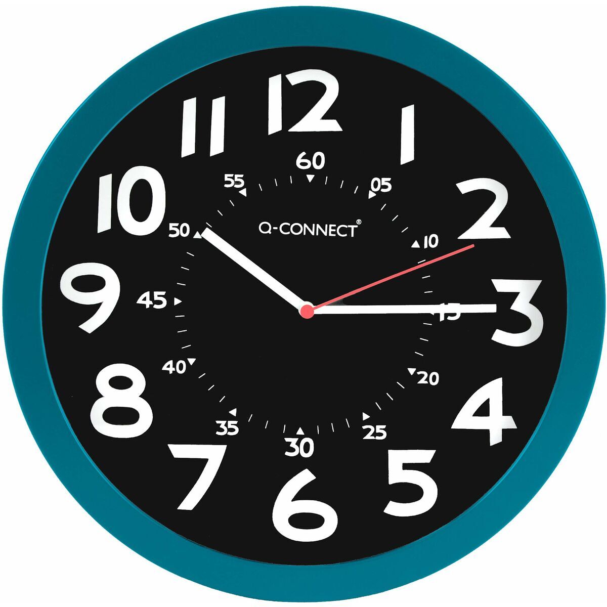 Reloj de pared q-connect kf11214 ø 30 cm azul aluminio plástico moderno