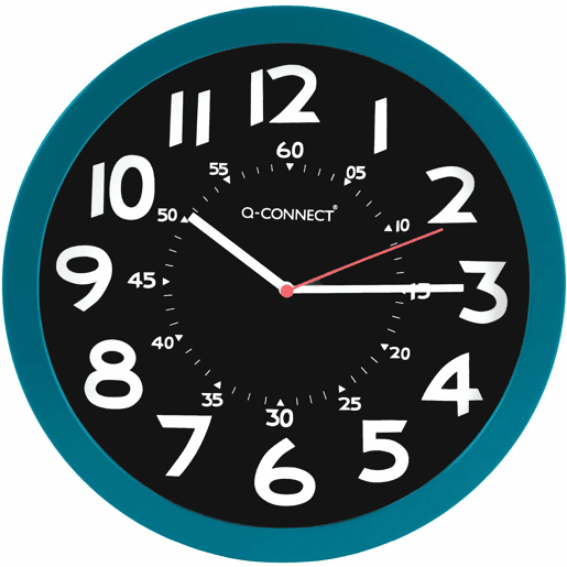 Relógio de Parede Q-Connect KF11214 Ø 30 cm Azul Alumínio Plástico Moderno