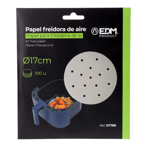 Papel para fritadeira de ar EDM 07788 Ø 17 cm 100 Unidades Papel para fritadeira de ar EDM 07788 Ø 17 cm 100 Unidades