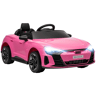 HOMCOM Carro Elétrico AUDI RS E-Tron GT para Crianças de 3-6 Anos Carro de Bateria 12V com 2 Motores Controlo Remoto Faróis LED Buzina Música USB e Abertura de Porta 3-5kmh 103x58x41 cm Rosa