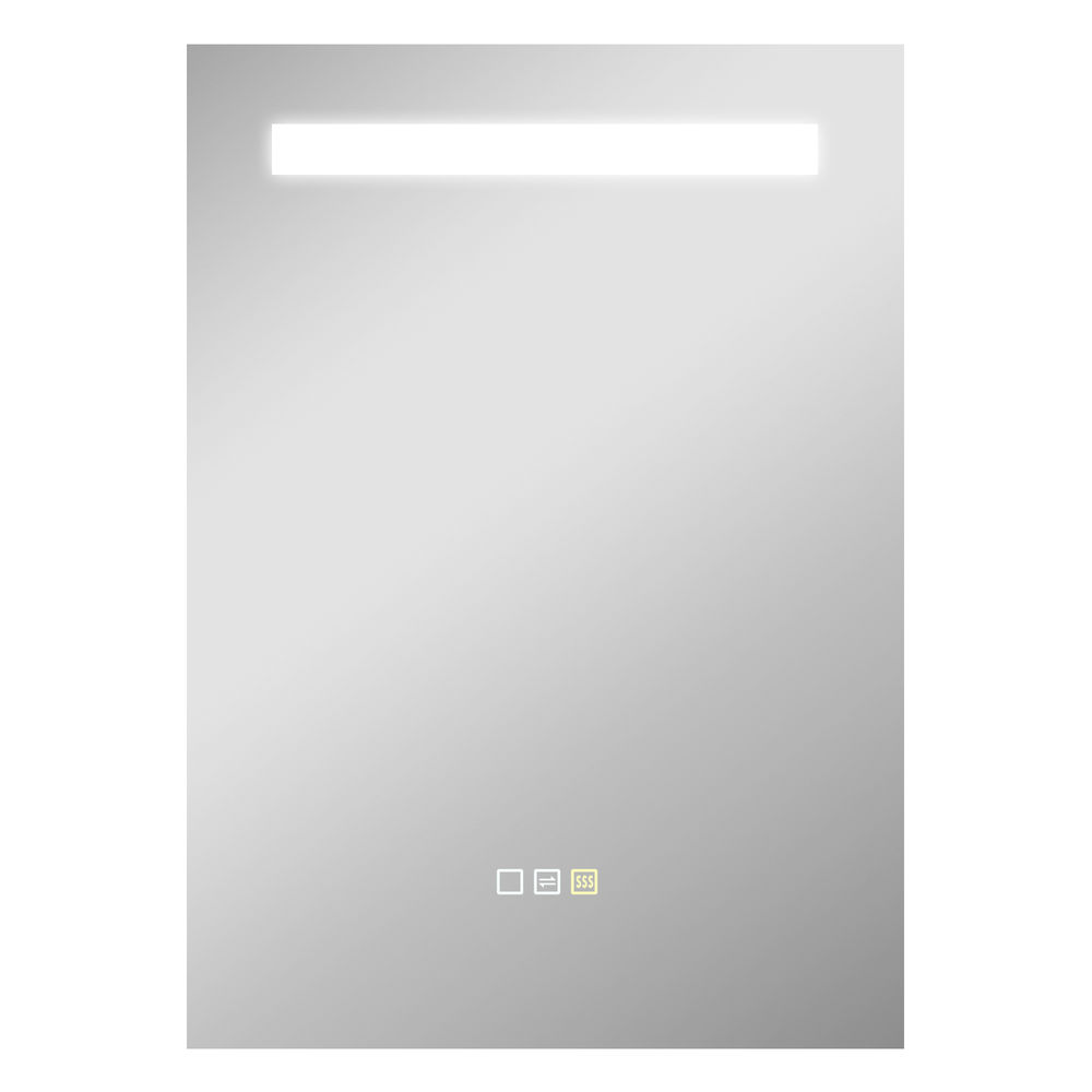 Homcom espejo de baño con luz led 70x50 cm espejo de pared con 3 colores de luz brillo ajustable función antivaho función de memoria interruptor