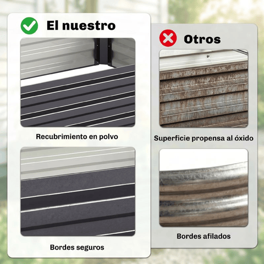 Outsunny Floreira Grande para Exterior Retangular em Aço Galvanizado, Horta Urbana para Plantas, Canteiro Grande com Base Aberta, Resistente às Intempéries, 241x90,5x30 cm, Cinzento