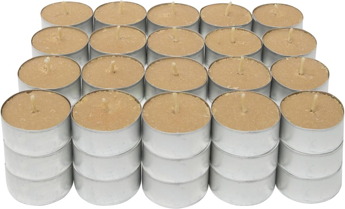 Com-fort house | velas de te perfumadas | pack velas de 60 unidades | velas de té calientaplatos | tealight | 4,5 horas de duración | olor canela