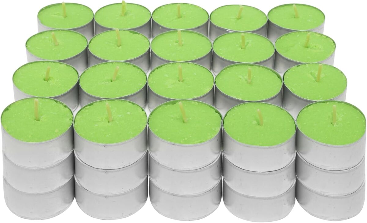 Com-fort house | velas de te perfumadas | pack velas de 60 unidades | velas de té calientaplatos | tealight | 4,5 horas de duración | olor jazmín de noche