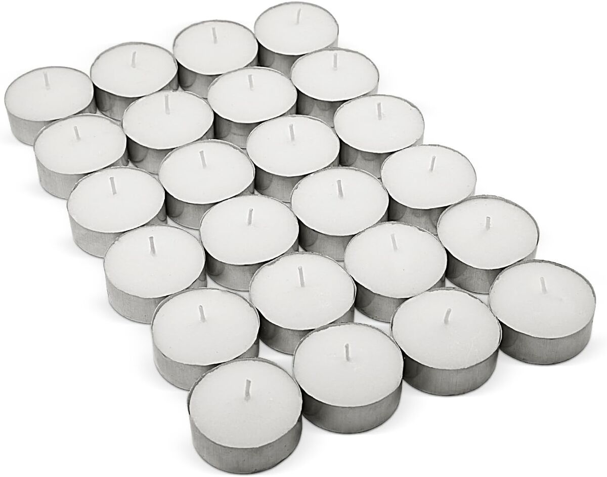 Com-fort house- velas blancas | pack velas de 48 unidades | velas de té calientaplatos | tealight | 9 horas de duración | velas decorativas sin perfume |