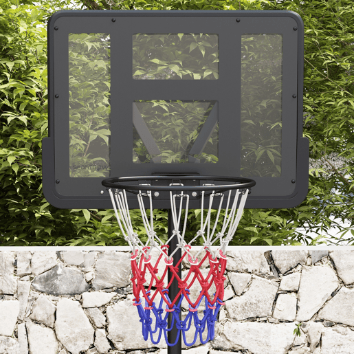 SPORTNOW Tabela de Basquetebol com Altura Ajustável 216-277 cm Aro de Basquetebol para Exterior com Rodas e Base Recarregável para Adolescentes Preto