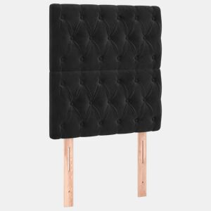 vidaXL Cabeceira Preta 80x7x118128 cm Veludo