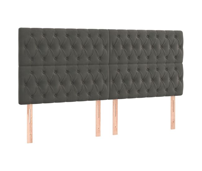 Vidaxl cabecero terciopelo gris oscuro 200x7x118/128 cm