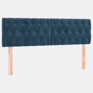 vidaXL Cabeceira de cama 2 pcs veludo 80x7x7888 cm azul-escuro