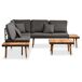 Set de muebles de jardín 4 piezas con cojines madera de acacia Set de muebles de jardín 4 piezas con cojines madera de acacia Gris