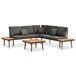 Set de muebles de jardín 4 piezas con cojines madera de acacia Set de muebles de jardín 4 piezas con cojines madera de acacia Gris