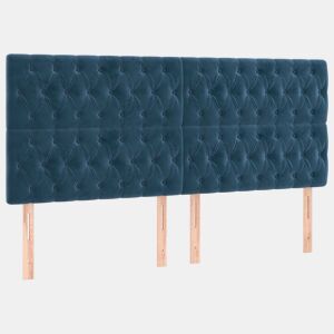 vidaXL Cabeceira Azul Escuro 180x7x118128 cm Veludo