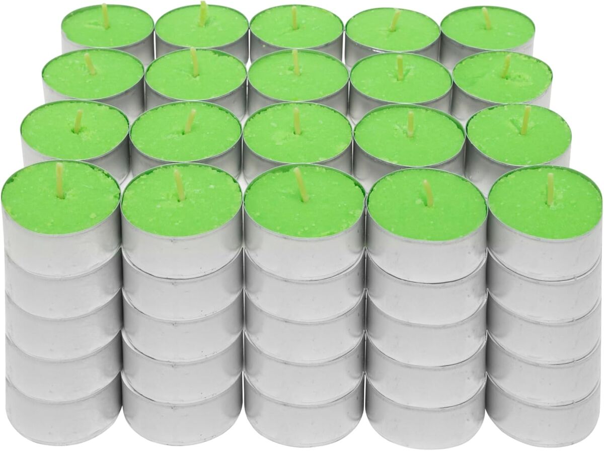 Com-fort house | velas de te perfumadas | pack velas de 100 unidades | velas de té calientaplatos | tealight | 4,5 horas de duración | olor jazmín de noche