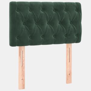 vidaXL Cabeceira de cama veludo 80x7x7888 cm verde-escuro
