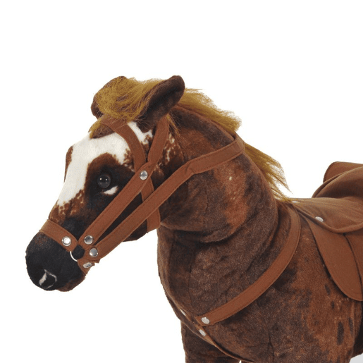 HOMCOM Cavalo de Brinquedo para Crianças acima de 3 Anos com Sons Realistas 85x28x60 cm Marrom