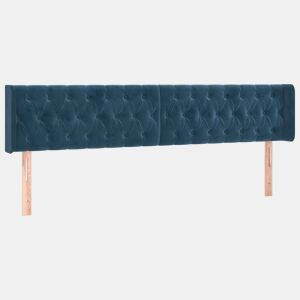 vidaXL Cabeceira de cama 2 pcs veludo 90x7x7888 cm azul-escuro