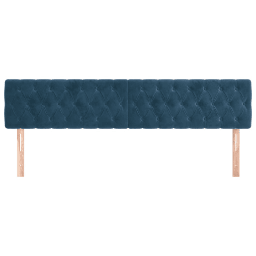 vidaXL Cabeceira de cama 2 pcs veludo 90x7x7888 cm azul-escuro
