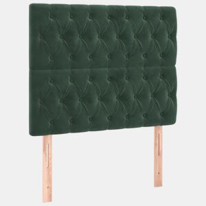 vidaXL Cabeceira Verde Escuro 100x7x118128 cm Veludo