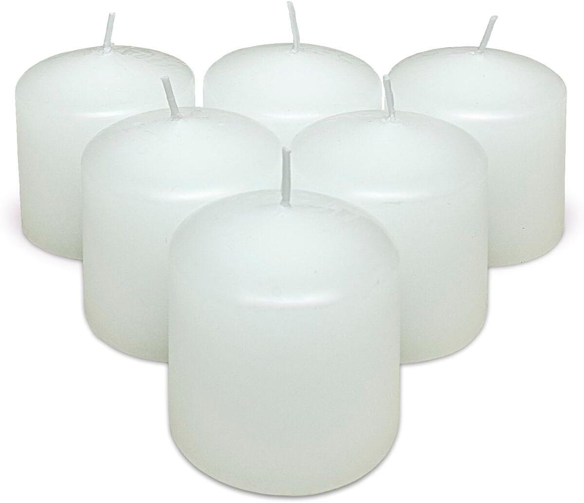 Com-fort house- velas blancas | pack velas de 6 unidades | velas 6x7cm | tealight | velas decorativas sin perfume |