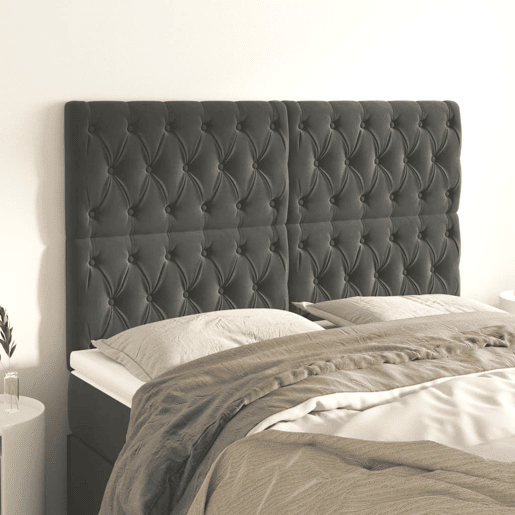 vidaXL Cabeceira Cinza Escuro 160x7x118128 cm Veludo vidaXL Cabeceira Cinza Escuro 160x7x118128 cm Veludo