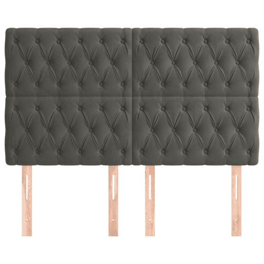 vidaXL Cabeceira Cinza Escuro 160x7x118128 cm Veludo vidaXL Cabeceira Cinza Escuro 160x7x118128 cm Veludo