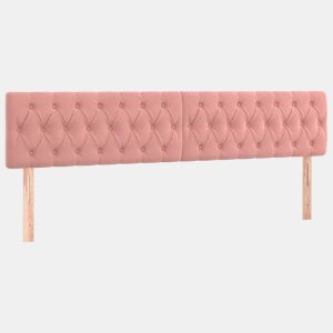 vidaXL Cabeceira de cama 2 pcs veludo 90x7x7888 cm rosa