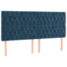 vidaXL Cabeceira Azul Escuro 200x7x118128 cm Veludo