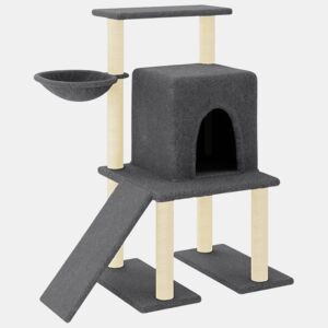 vidaXL Árvore gatos c postes arranhadores sisal 96,5 cm cinza-escuro