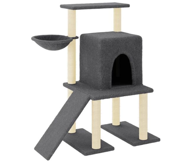 Vidaxl rascador para gatos con postes de sisal gris oscuro 96,5 cm