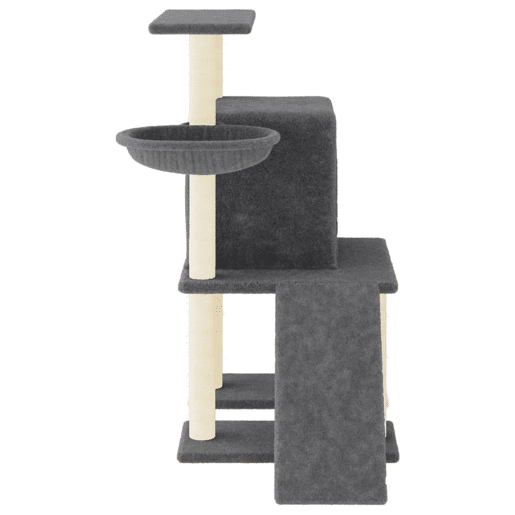 vidaXL Árvore gatos c postes arranhadores sisal 96,5 cm cinza-escuro vidaXL Árvore gatos c postes arranhadores sisal 96,5 cm cinza-escuro