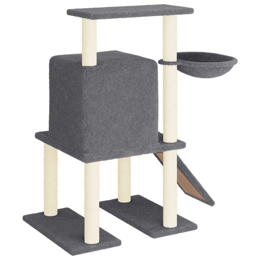 vidaXL Árvore gatos c postes arranhadores sisal 96,5 cm cinza-escuro vidaXL Árvore gatos c postes arranhadores sisal 96,5 cm cinza-escuro