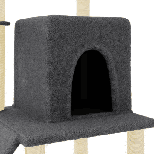 vidaXL Árvore gatos c postes arranhadores sisal 96,5 cm cinza-escuro vidaXL Árvore gatos c postes arranhadores sisal 96,5 cm cinza-escuro