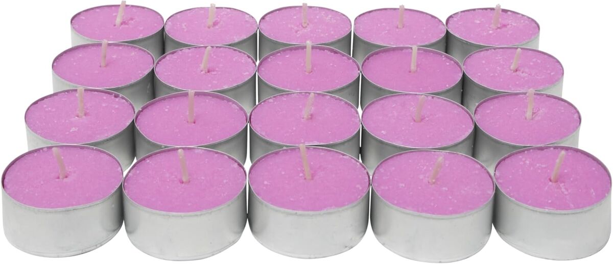 Com-fort house | velas de te perfumadas | pack velas de 20 unidades | velas de té calientaplatos | tealight | 4,5 horas de duración | olor explosión floral