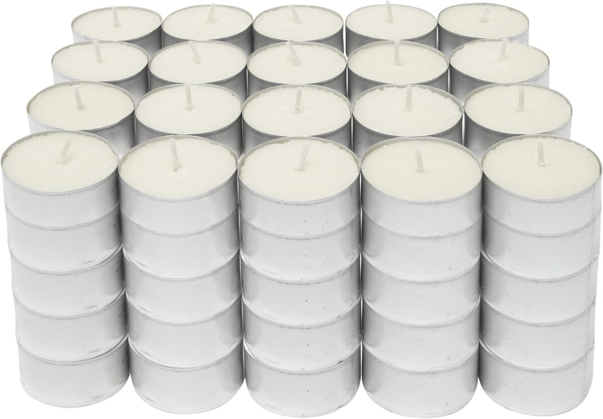Com-fort house | velas de te perfumadas | pack velas de 100 unidades | velas de té calientaplatos | tealight | 4,5 horas de duración | olor coco