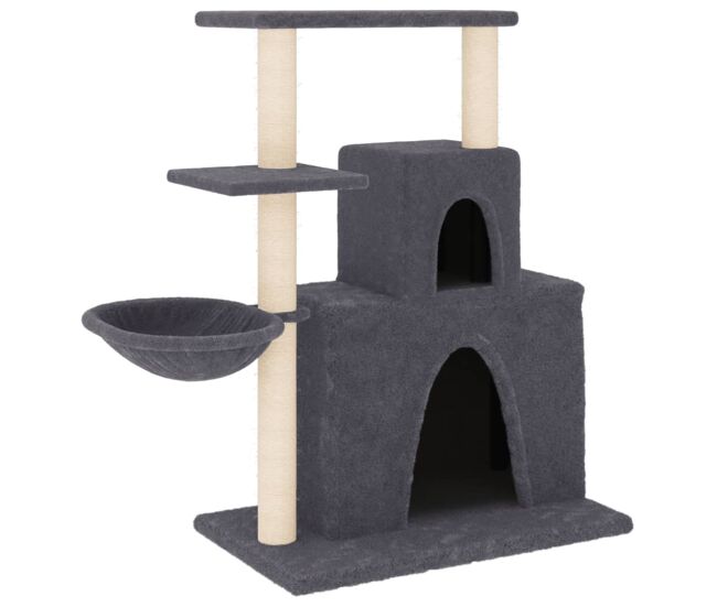 Vidaxl rascador para gatos con postes de sisal gris oscuro 83 cm