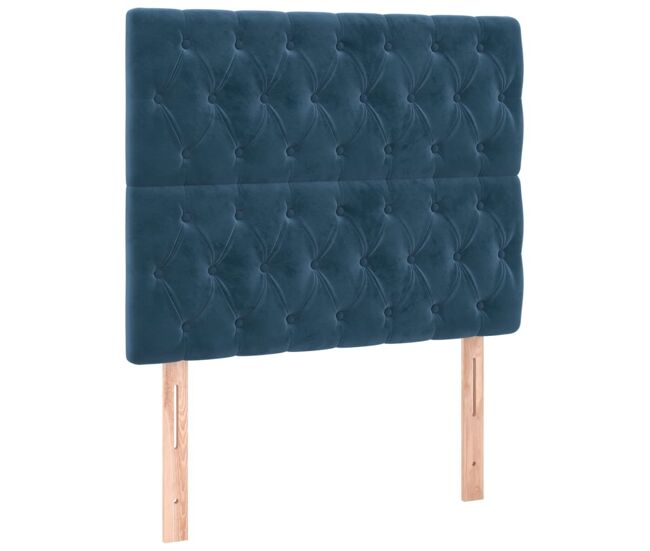 Vidaxl cabecero de cama azul oscuro 90x7x118/128 cm terciopelo