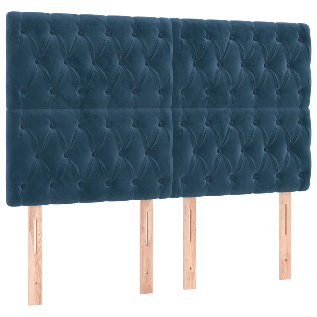 Vidaxl cabecero terciopelo azul oscuro 144x7x118/128 cm