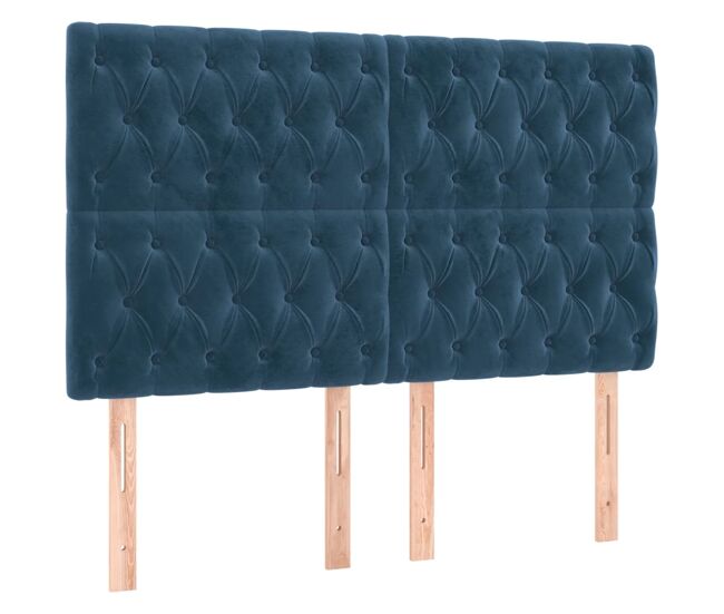 Vidaxl cabecero terciopelo azul oscuro 144x7x118/128 cm