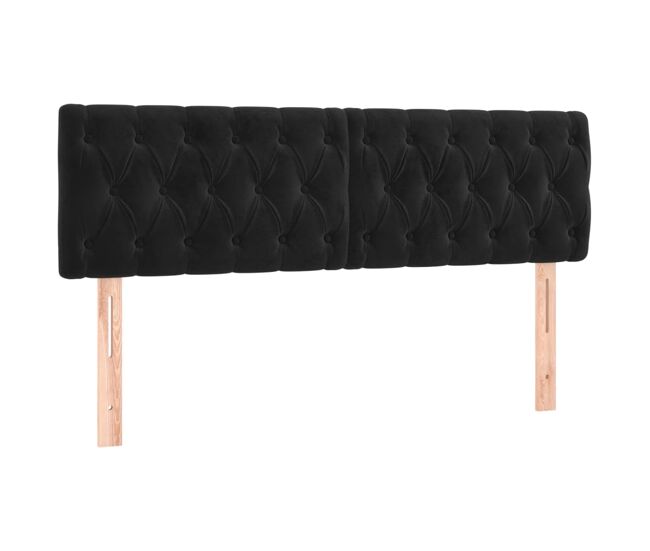 Vidaxl cabeceros 2 unidades de terciopelo negro 80x7x78/88 cm