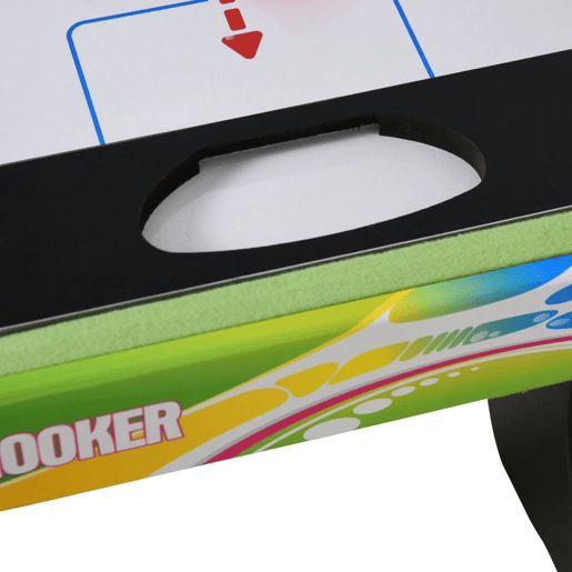 HOMCOM Mesa Multi-Jogos Dobrável Mesa de Jogos Desenho 4 em 1 Matraquilhos Hóquei de Mesa Bilhar Pingue-Pongue e Acessórios Incluídos 86,5x43,5x64 cm Multicor