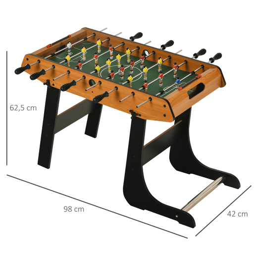 HOMCOM Mesa de Matraquilho Dobrável Matraquilho com 22 Jogadores e 2 Placares para Crianças e Adultos 98x42x62, cm Madeira e Preto