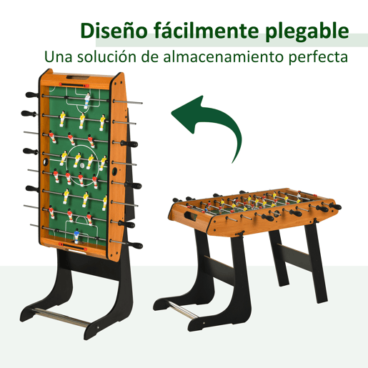 HOMCOM Mesa de Matraquilho Dobrável Matraquilho com 22 Jogadores e 2 Placares para Crianças e Adultos 98x42x62, cm Madeira e Preto
