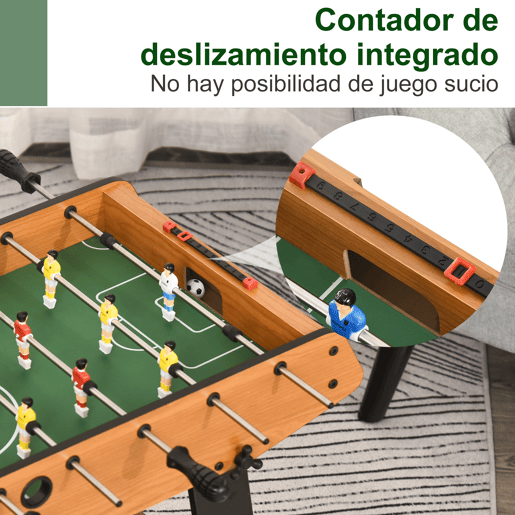 HOMCOM Mesa de Matraquilho Dobrável Matraquilho com 22 Jogadores e 2 Placares para Crianças e Adultos 98x42x62, cm Madeira e Preto