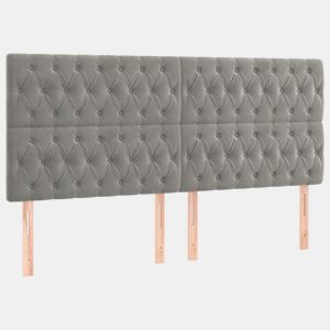 vidaXL Cabeceira Cinza Claro 200x7x118128 cm Veludo