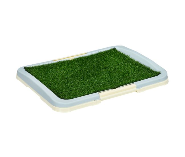 Pawhut inodoro para perros arenero para perros con césped artificial rejilla y bandeja desmontable para entrenamiento de cachorros en exterior e
