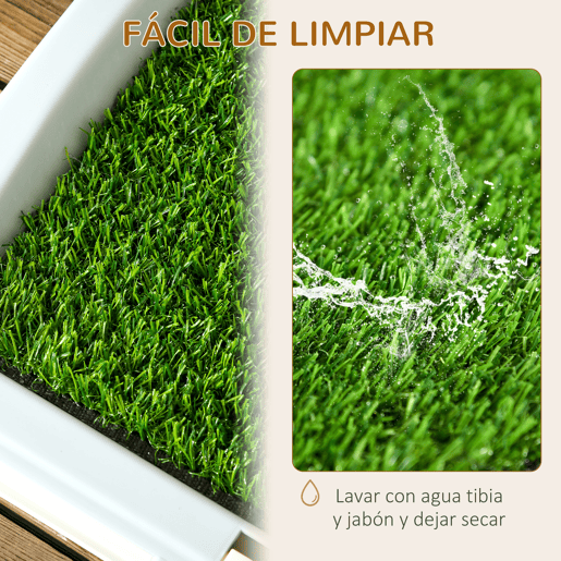 PawHut Sanita para Cães com Relva Artificial Grade e Bandeja Desmontável para Adestramento de Cães em Exterior e Interior 63x48,5x6 cm Multicor