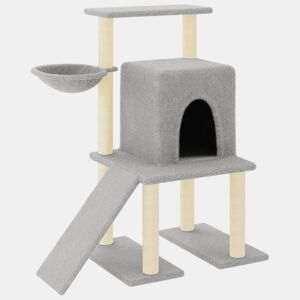 vidaXL Árvore p gatos c postes arranhadores sisal 96,5cm cinza-claro