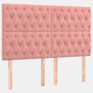 vidaXL Cabeceira Rosa 160x7x118128 cm Veludo